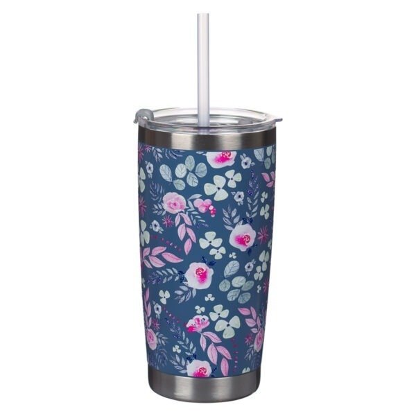 Be Strong Black Stainless Steel Water Bottle - Josh. 1:9 - Image 2