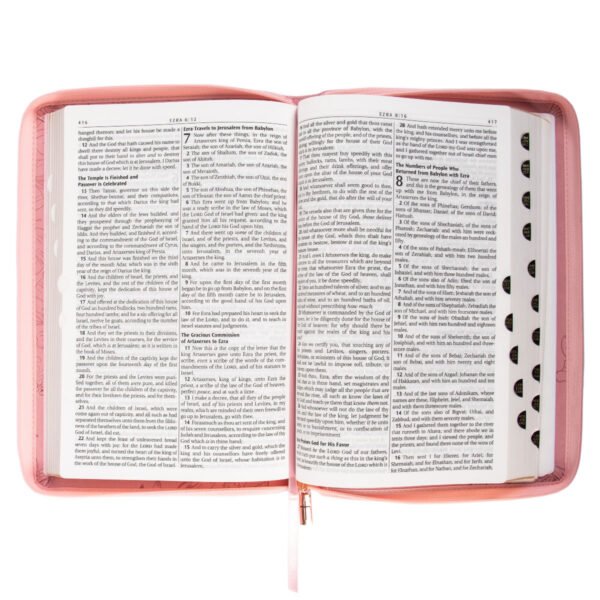 KJV Pink Faux Leather Thinline Bible Large Print - Image 5