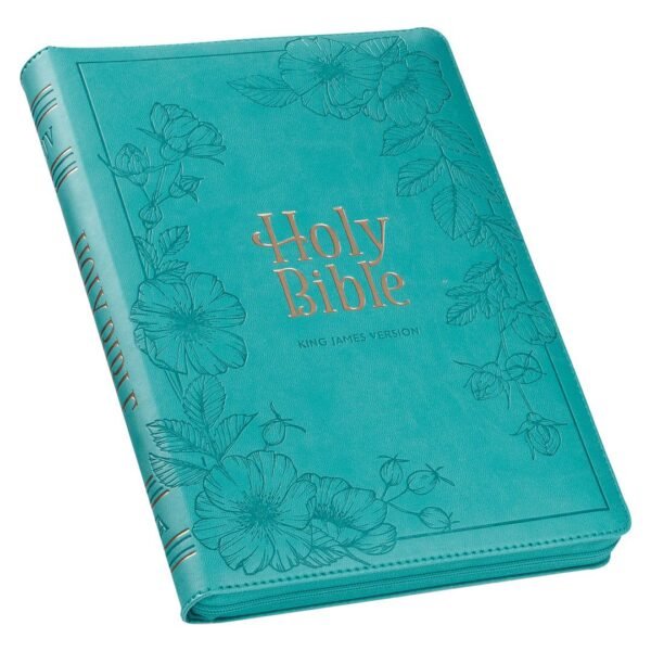 KJV Teal Faux Leather Thinline Bible Large Print - Image 5