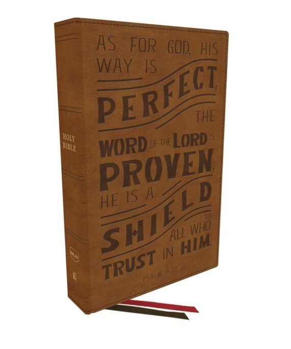 NKJV Personal Size Reference Bible Tan (Comfort Print)(Verse Art Cover)(Imitation Leather)
