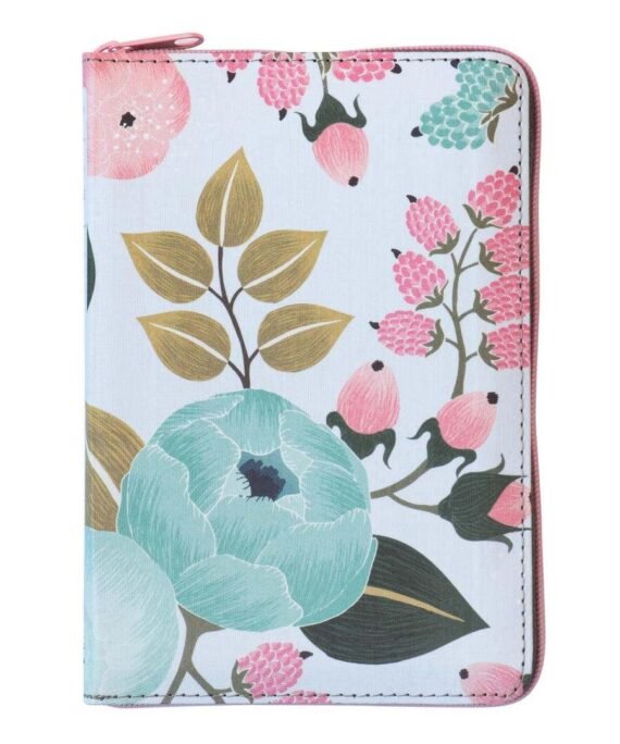 NLT Filament Pocket Zipper Bible, Red Letter, Cloth, With Zipper, Floral Garden (Paperback)