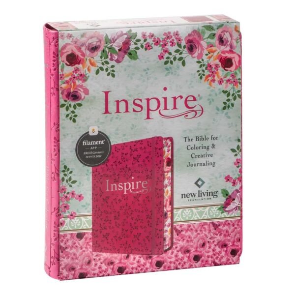 NLT Pink Peony Faux Leather Inspire Filament Bible - Image 3
