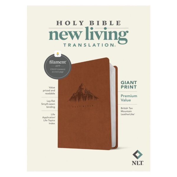 NLT Tan Mountain Imitation Leather Filament Premium Value Thinline Bible Giant Print - Image 3
