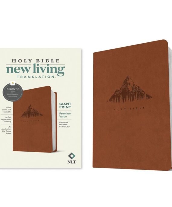 NLT Tan Mountain Imitation Leather Filament Premium Value Thinline Bible Giant Print