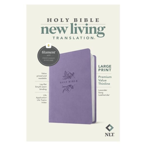 NLT Lavender Imitation Leather Filament Premium Value Thinline Bible Large Print - Image 2
