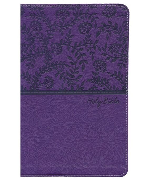NKJV Purple Faux Leather Deluxe Gift Bible Red Letter Comfort Print