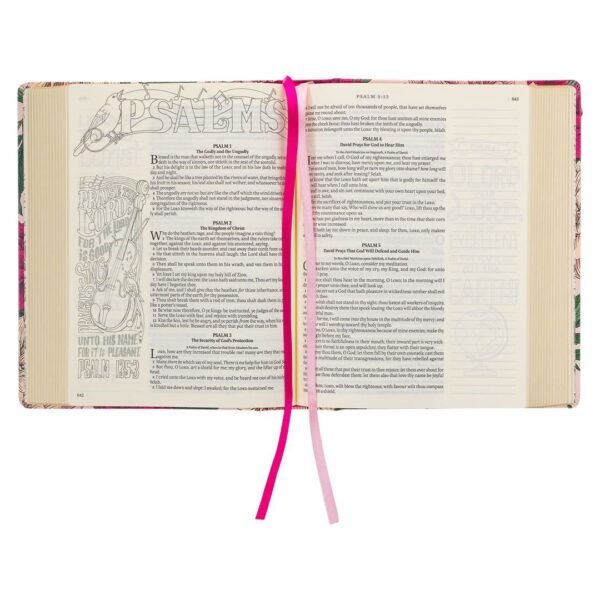 KJV Pink Floral Hardcover My Creative Bible - Image 2