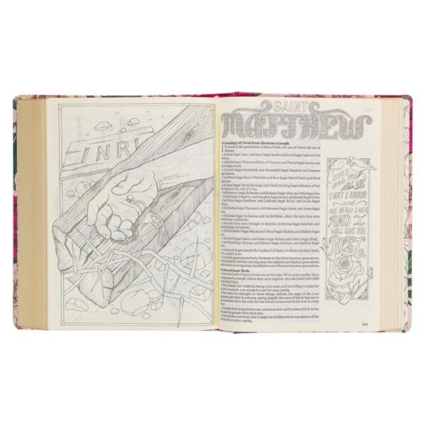 KJV Pink Floral Hardcover My Creative Bible - Image 8