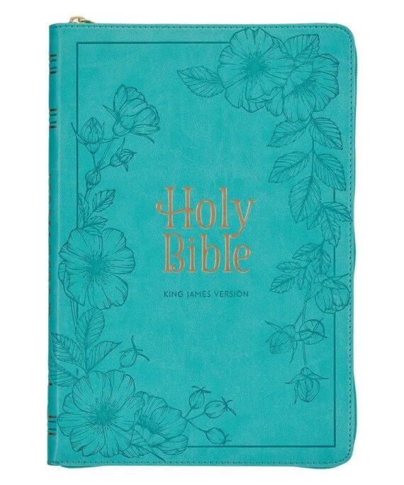 KJV Teal Faux Leather Thinline Bible Large Print
