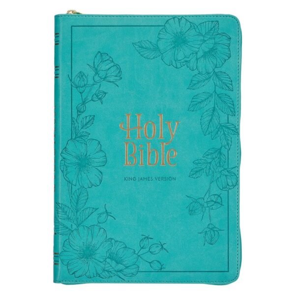 KJV Teal Faux Leather Thinline Bible Large Print