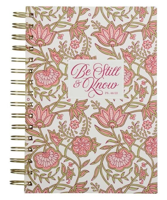 Be Still And Know Pink Large Wirebound Journal