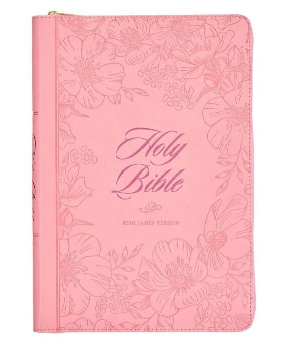 KJV Pink Faux Leather Thinline Bible Large Print