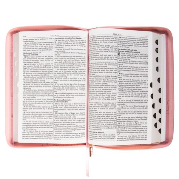 KJV Pink Faux Leather Thinline Bible Large Print - Image 5