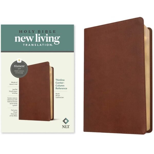 NLT Filament Thinline Reference Bible Red Letter Rustic Brown (Imitation Leather) - Image 3