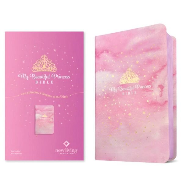 NLT PINK SPARKLES IMITATION LEATHER MY BEAUTIFUL PRINCESS BIBLE - Image 2