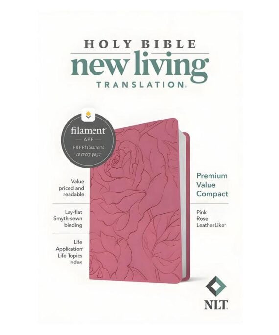NLT PINK ROSE IMITATION LEATHER PREMIUM VALUE FILAMENT COMPACT BIBLE