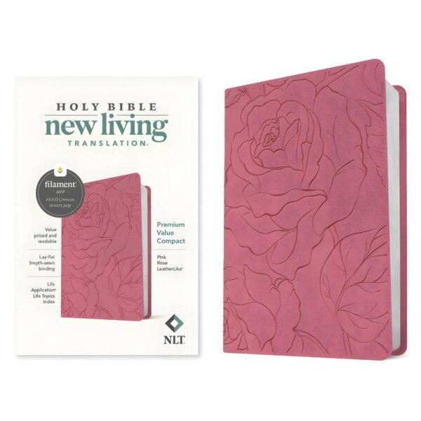 NLT PINK ROSE IMITATION LEATHER PREMIUM VALUE FILAMENT COMPACT BIBLE - Image 3