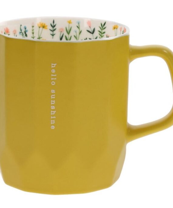 CUP OF HAPPINESS YELLOW CERAMIC MUG