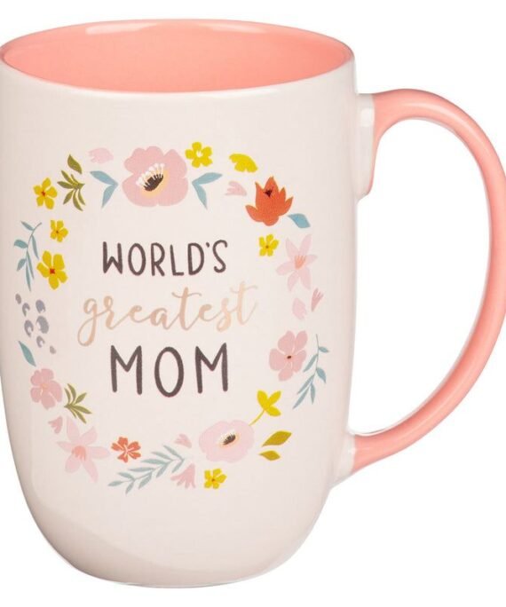 WORLD'S GREATEST MOM FLORAL CERAMIC MUG