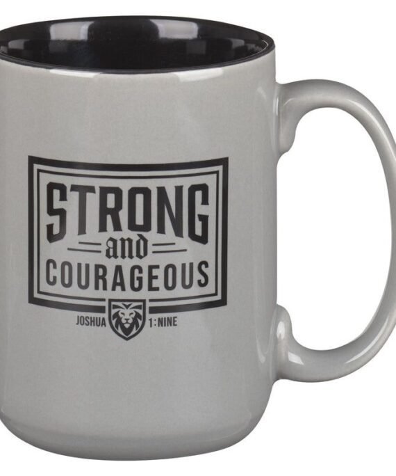STRONG AND COURAGEOUS NO 1 DAD GREY CERAMIC MUG