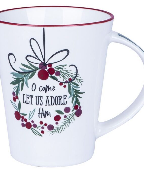 O COME LET US ADORE HIM CERAMIC MUG