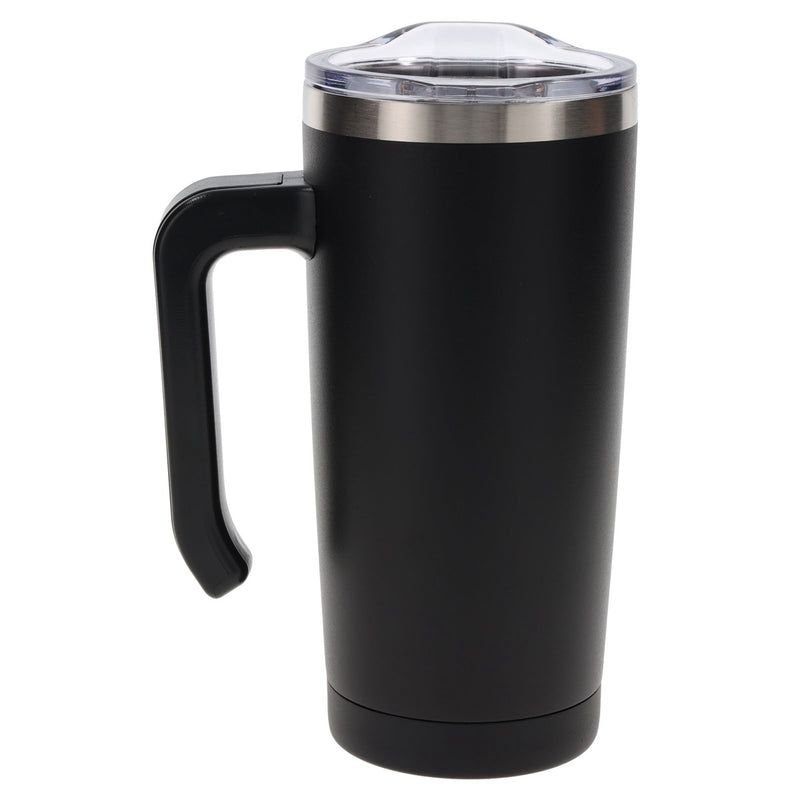 STRONG AND COURAGEOUS BLACK STAINLESS STEEL TRAVEL MUG WITH HANDLE - Image 3