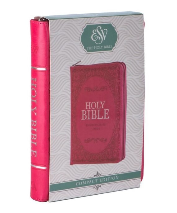 ESV PINK FAUX LEATHER COMPACT BIBLE WITH ZIP
