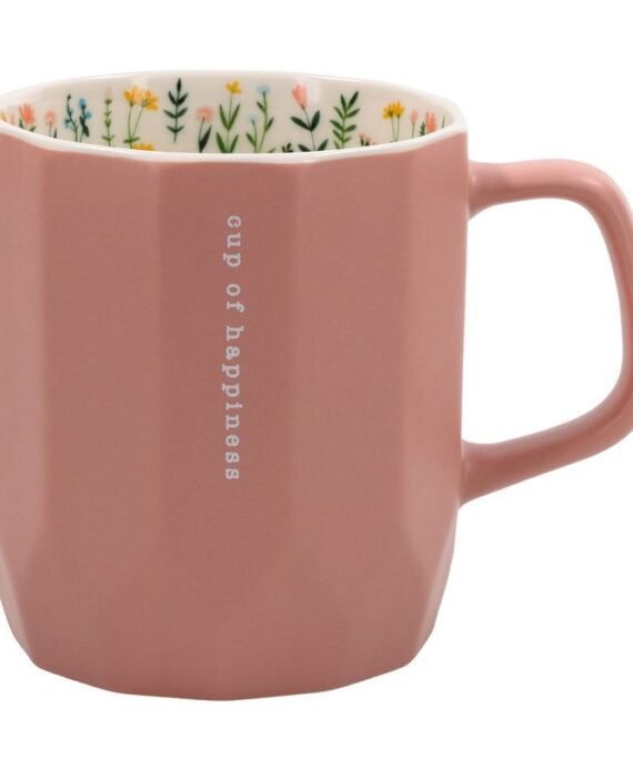 CUP OF HAPPINESS PINK CERAMIC MUG