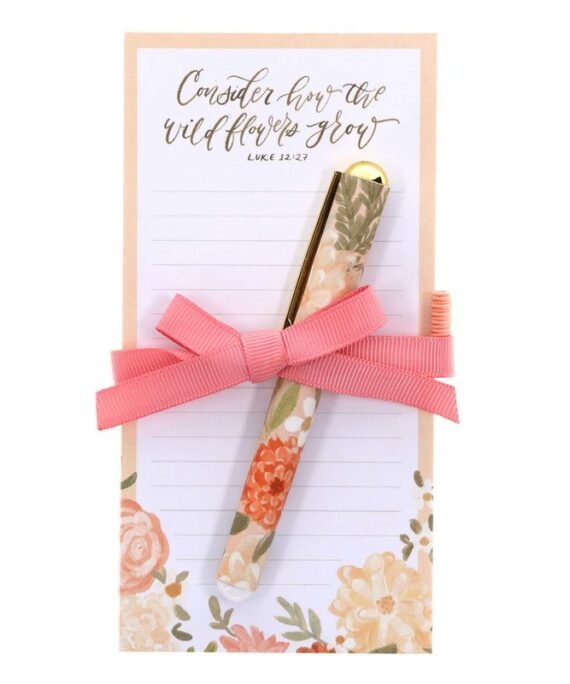 CONSIDER HOW THE WILDFLOWERS GROW MAGNETIC NOTEPAD WITH PEN