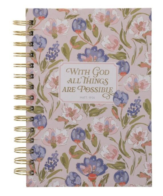 WITH GOD ALL THINGS ARE POSSIBLE HARDCOVER WIREBOUND JOURNAL