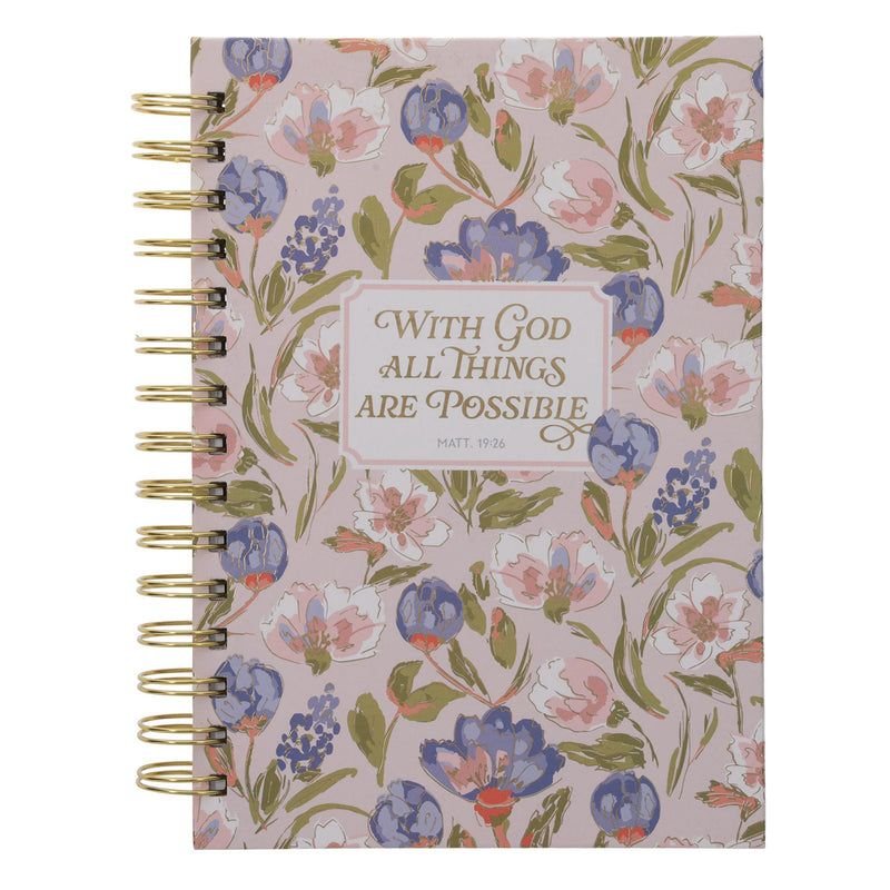 WITH GOD ALL THINGS ARE POSSIBLE HARDCOVER WIREBOUND JOURNAL