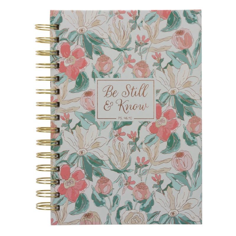 BE STILL AND KNOW FLORAL HARDCOVER WIREBOUND JOURNAL