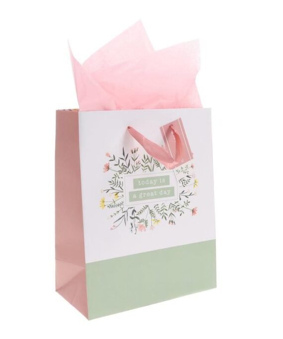 TODAY IS A GREAT DAY MEDIUM GIFT BAG WITH GIFT TAG