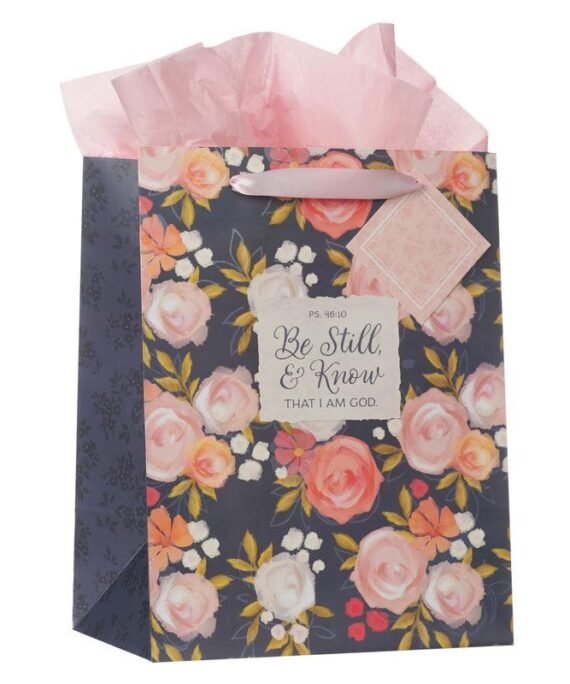 BE STILL AND KNOW THAT I AM GOD PORTRAIT GIFT BAG WITH GIFT TAG