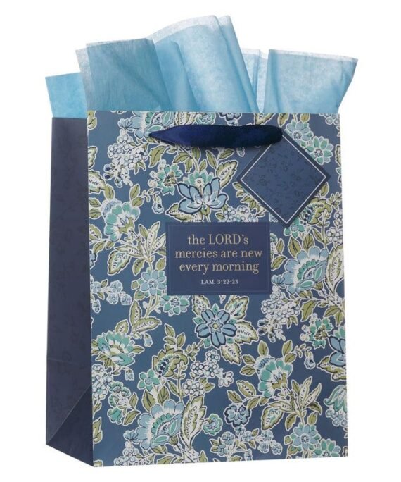 THE LORD'S MERCIES ARE NEW EVERY MORNING PORTRAIT GIFT BAG WITH GIFT TAG