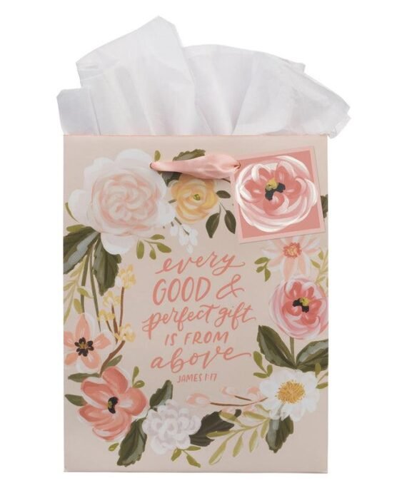 EVERY GOOD AND PERFECT GIFT IS FROM ABOVE MEDIUM GIFT BAG WITH GIFT TAG