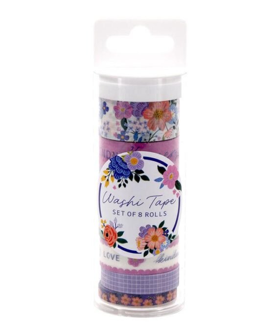 Blooms of Joy Eight-Piece Washi Tape Set.