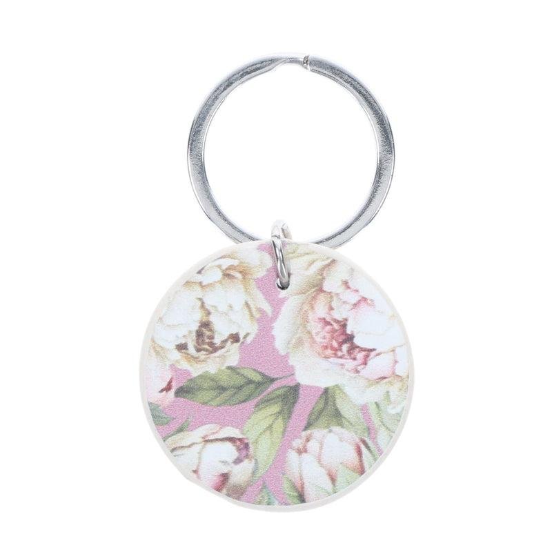 STRONG AND COURAGEOUS METAL AND FAUX LEATHER KEY RING - Image 4